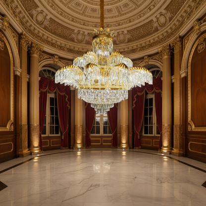 Żyrandol kryształowy PALACE Supremo 29xG9, śr.115cm, błyszczące złoto, regulowana wysokość, metalowe i kryształowe żyrandole kryształowe Domyślny tytuł Alessandro Design