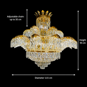 Żyrandol kryształowy PALACE Supremo 29xG9, śr.115cm, błyszczące złoto, regulowana wysokość, metalowe i kryształowe żyrandole kryształowe Domyślny tytuł Alessandro Design
