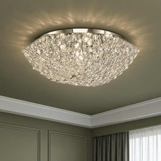 Żyrandol kryształowy QEQERTARSUAQ Elegance, 7x E14, średnica 50cm, metal i kryształ, błyszczący chrom