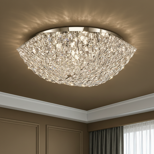 Żyrandol kryształowy QEQERTARSUAQ Magno, 9x E14, średnica 60cm, metal i kryształ, błyszczący chrom