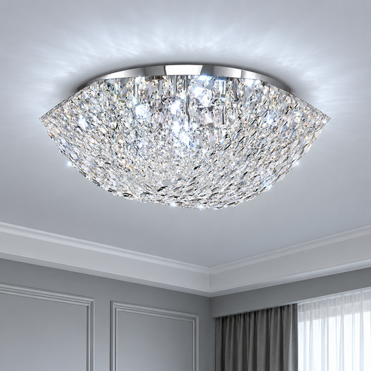 Żyrandol Kryształowy QEQERTARSUAQ Nobile, 5x E14, średnica 40cm, Metal i Kryształ, Błyszczący Chrom