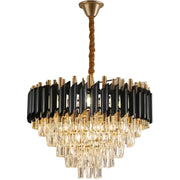 Żyrandol Kryształowy VERSAILLES Elegance 8x E14, Średnica 50cm, Czarny, Błyszczące Złoto, Regulowana Wysokość Żyrandole Kryształowe Domyślny Tytuł Alessandro Design