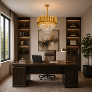 Żyrandol Kryształowy VERSAILLES Nobile 5xE14, średnica 40cm, złoty, regulowana wysokość