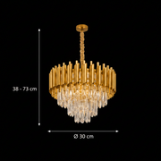 Żyrandol Kryształowy VERSAILLES Nobile 5xE14, średnica 40cm, złoty, regulowana wysokość