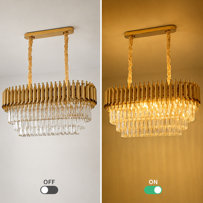 Żyrandol Kryształowy VERSAILLES Regalis 10xE14, średnica 80cm, złoty, regulowana wysokość