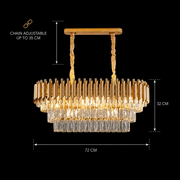 Żyrandol Kryształowy VERSAILLES Regalis 10xE14, średnica 80cm, złoty, regulowana wysokość