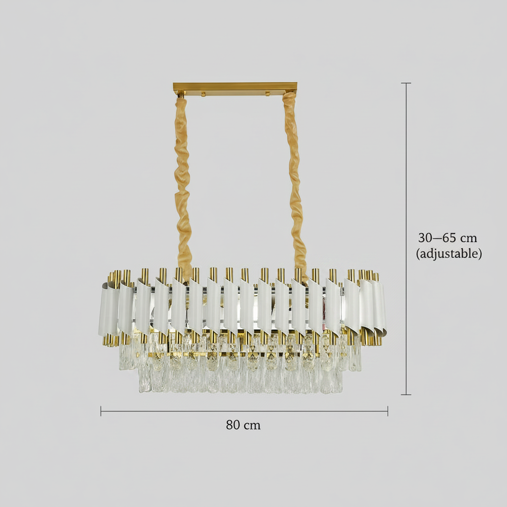 Candelabru Cristal VERSAILLES Regalis, Lungime 80cm, 10xE14, Alb, Inaltime reglabila Candelabre Cristal Default Title Alessandro Design