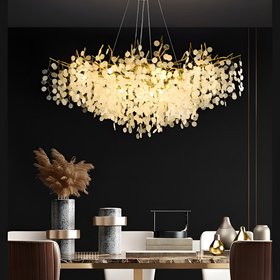 Kryształowy żyrandol WALTZ Serenade, 9xG9, złoty, 80cm, żyrandole kryształowe o regulowanej wysokości Domyślny tytuł Alessandro Design