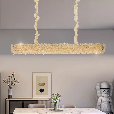 Żyrandol kryształowy z pilotem, PRAGA Imperio, 35W, 96cm, światło zimne/ciepłe/neutralne, złoty, regulowana wysokość