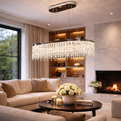 Żyrandol LED z pilotem, 114W, ROYALE Imperio, 70x33x120, światło zimne/neutralne/ciepłe, możliwość przyciemniania, srebrny, kryształowy, stal Żyrandole LED z pilotem Domyślny tytuł Alessandro Design