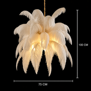 Żyrandol LED Thalios, Pióra 1xE27, 30cm, Kremowy
