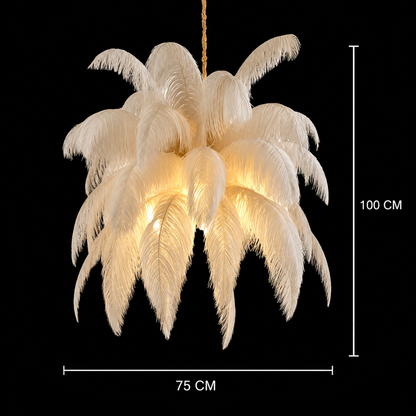 Żyrandol LED Thalios, Pióra 1xE27, 30cm, Kremowy