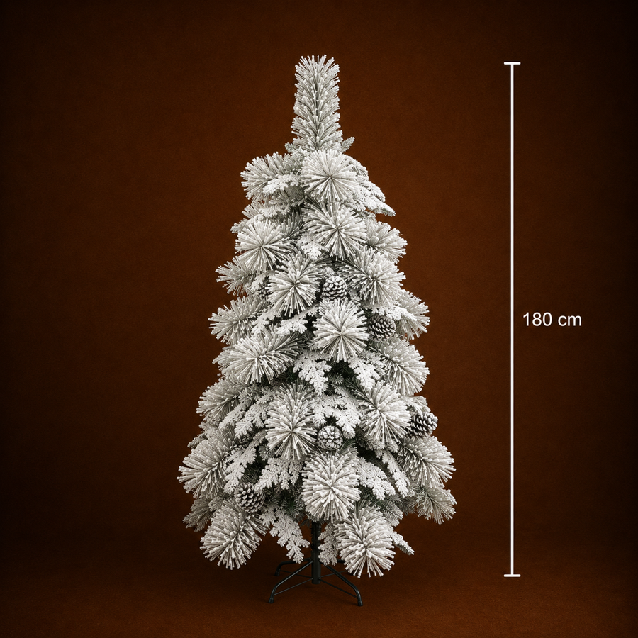 Decorațiune Brad Artificial UPERNAVIK, 180 cm, 550 vârfuri, Suport Metalic, Plastic, Verde