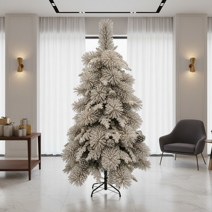 Decorațiune Brad Artificial UPERNAVIK, 180 cm, 550 vârfuri, Suport Metalic, Plastic, Verde