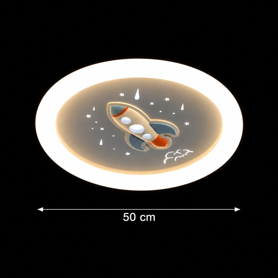 Żyrandol LED ROCKET 49W, średnica 49cm, światło zimne/ciepłe/neutralne, biały niebieski