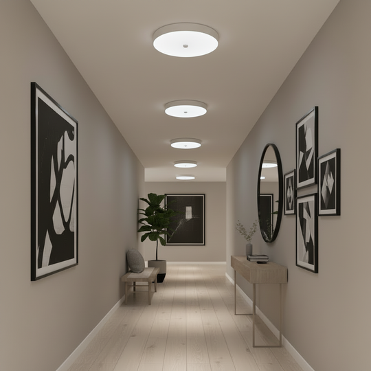Lampa sufitowa LED PL8001, D22cm, IP44, 8W, światło zimne 6000k, biała