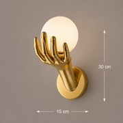 Aplica LED Decorativa MANO, 15x30cm, 1xG9, Sticla si Resina, Auriu