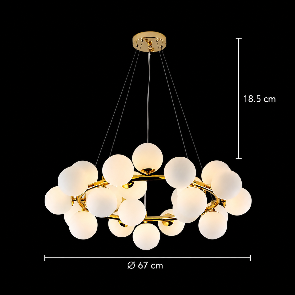 Lustra LOFT Chamber, 25x G9, Alb Auriu, Metal, Inaltime Reglabila, Modern Lustre Moderne Default Title Alessandro Design