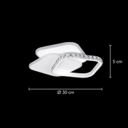 Żyrandol kryształowy LED ANASTASIA 39W, średnica 30cm, światło zimne/ciepłe/neutralne, biały