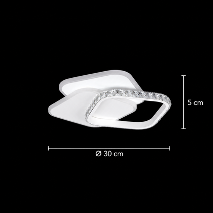 Żyrandol kryształowy LED ANASTASIA 39W, średnica 30cm, światło zimne/ciepłe/neutralne, biały