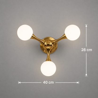 Aplica LED Decorativa ELEKTRA, 40x28cm, 3xG9, Metal si Sticla, Auriu
