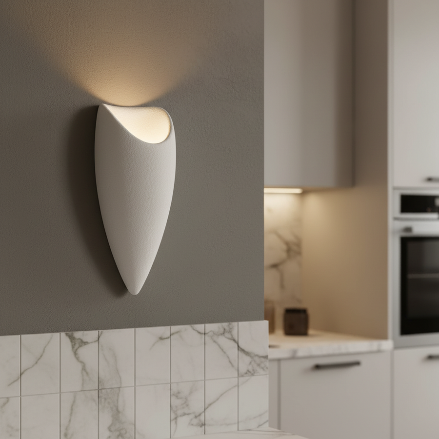 Aplica LED Decorativa CORVUS, 40x18cm, 1xE27, Polistiren, Alb