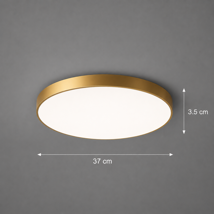 Lampa sufitowa LED SOLIS 37cm 33W Zimne Światło Złota