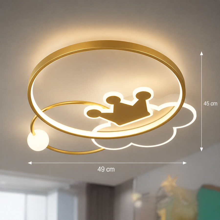 Żyrandol LED Rafael z pilotem, 57 W, ściemnialny, 3000 K/4000 K/6000 K, złoty