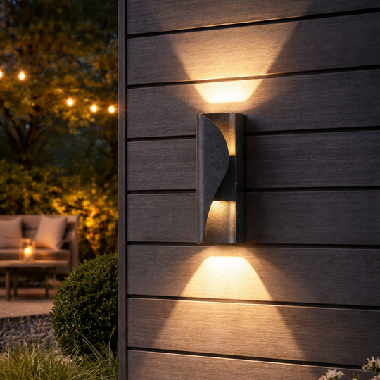 AX221 Kinkiet LED do użytku zewnętrznego i wewnętrznego, 2 źródła x 6 W, metaliczny, czarny, 3000 K Kinkiety zewnętrzne Tytuł domyślny Alessandro Design