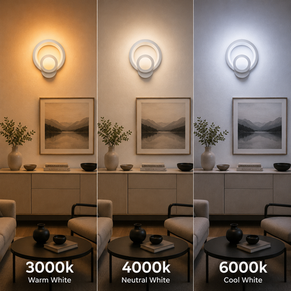 Lampa ścienna LED Urbanist 19W okrągła, zimne/ciepłe/neutralne światło, akryl i biały metal