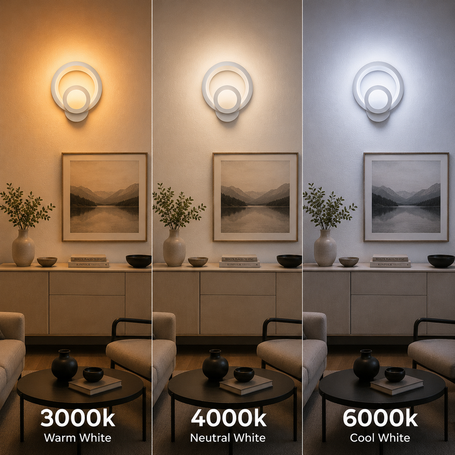 Lampa ścienna LED Urbanist 19W okrągła, zimne/ciepłe/neutralne światło, akryl i biały metal