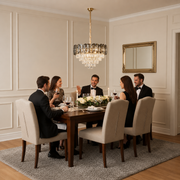 Żyrandol Kryształowy AURUM Elegance 9xE14, średnica 50cm, wysokość 35cm, błyszczące złoto, regulowana wysokość, elegancki design