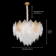 Żyrandol kryształowy LACE Elegance 9xE14, średnica 50cm, wysokość 36cm, błyszczące złoto, regulowana wysokość, elegancki design Kryształowy żyrandol Domyślny tytuł Alessandro Design