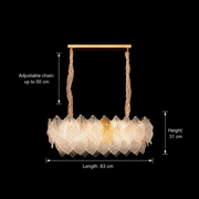Żyrandol kryształowy LACE Royale 11xE14, rozmiar 83x33 cm, wysokość 31 cm, błyszczące złoto, regulowana wysokość, elegancki wygląd Żyrandole kryształowe Domyślny tytuł Alessandro Design