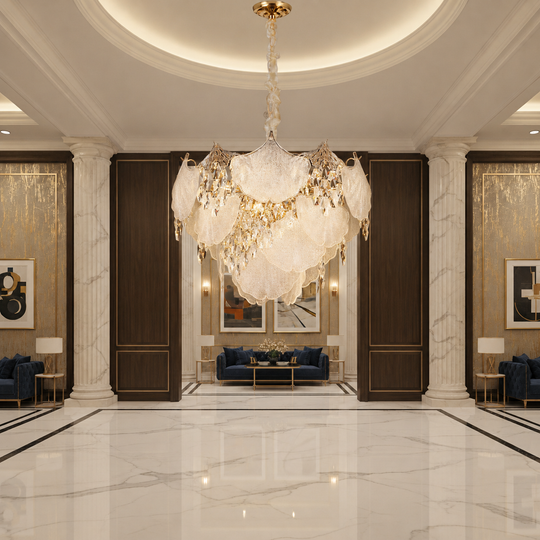 Żyrandol kryształowy LUXE Magno, 21xE14, średnica 60cm, wysokość 40cm, błyszczące złoto, regulowana wysokość, elegancki design Żyrandole kryształowe Domyślny tytuł Alessandro Design