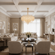 Żyrandol kryształowy CROWN Elegance 9xE14, średnica 50cm, wysokość 41cm, błyszczące złoto, regulowana wysokość, elegancki design Kryształowy żyrandol Domyślny tytuł Alessandro Design
