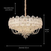 Żyrandol kryształowy CROWN Elegance 9xE14, średnica 50cm, wysokość 41cm, błyszczące złoto, regulowana wysokość, elegancki design Kryształowy żyrandol Domyślny tytuł Alessandro Design
