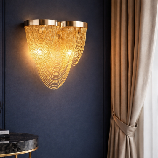 Żyrandol Aplice B8026/2GD, 2xE14, średnica 23 cm, IP20, złoto, żelazo, aluminium, żarówki nie wchodzą w skład zestawu