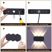 Kinkiet zewnętrzny LED Ellis, 6 W, 6 źródeł światła, ciepłe światło, czarny