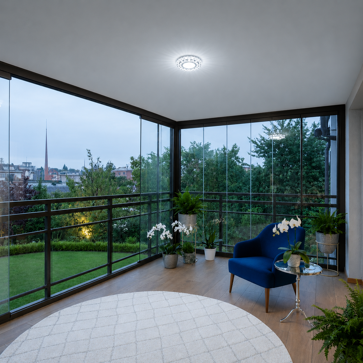 ORBITA LED Spot, 5W, Okrągły, Zimne Światło + RGB, Biały, Żywiczny i Szklany Spot LED Domyślny Tytuł Alessandro Design