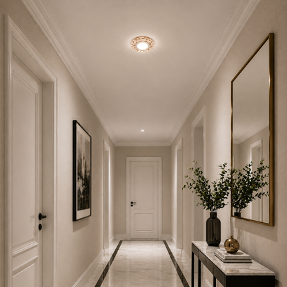 ORBITA LED Spot, 5W, Okrągły, Zimne/Ciepłe Światło, Antyczny Brąz, Żywica i Szkło Spot LED Domyślny Tytuł Alessandro Design