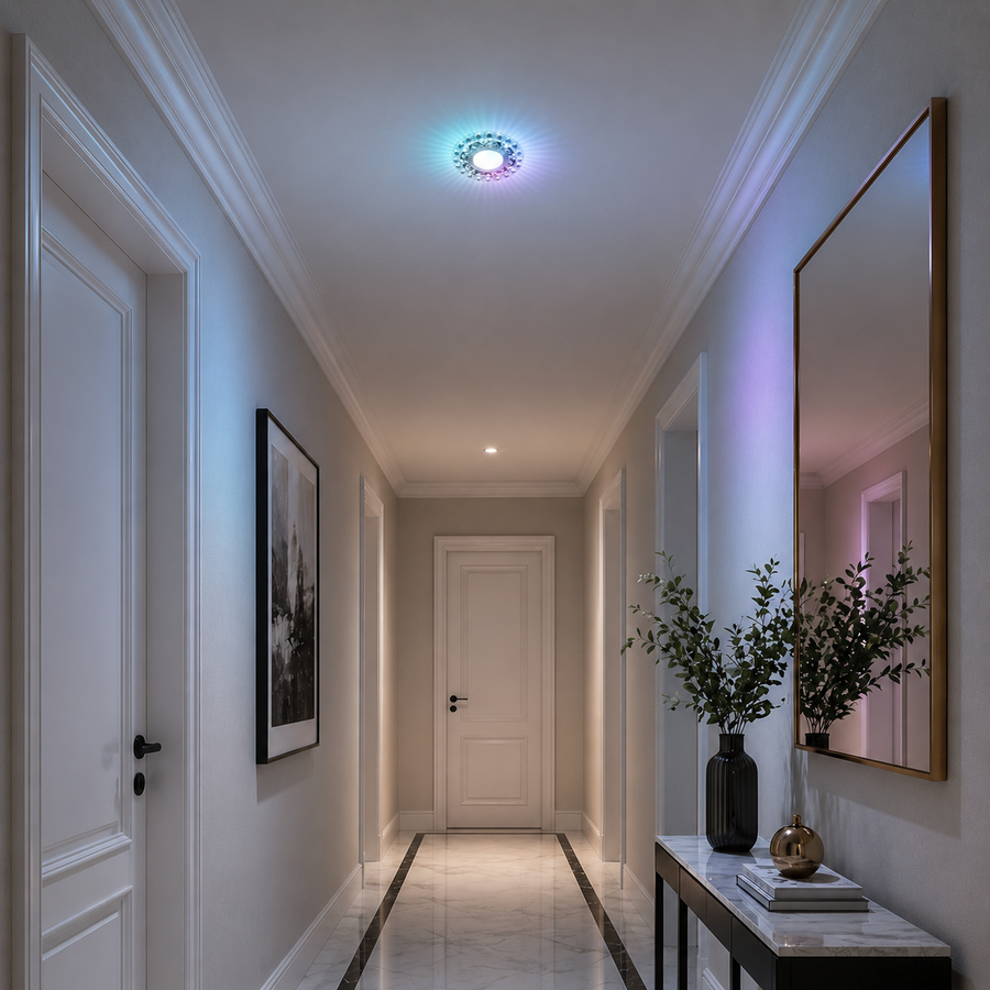 ORBITA LED Spot, 5W, Okrągły, Zimne/Ciepłe Światło, Antyczny Brąz, Żywica i Szkło Spot LED Domyślny Tytuł Alessandro Design