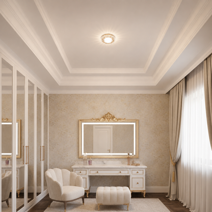 ORBITA LED Spot, 5W, Okrągły, Zimne/Ciepłe Światło, Antyczny Brąz, Żywica i Szkło Spot LED Domyślny Tytuł Alessandro Design
