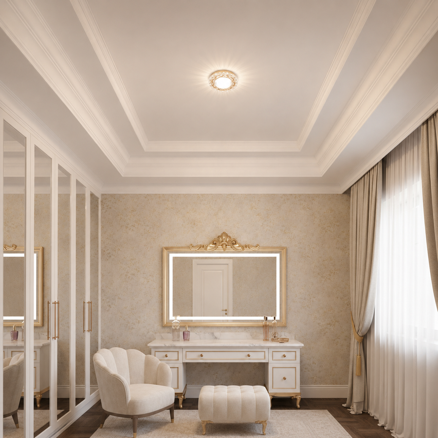 ORBITA LED Spot, 5W, Okrągły, Zimne/Ciepłe Światło, Antyczny Brąz, Żywica i Szkło Spot LED Domyślny Tytuł Alessandro Design