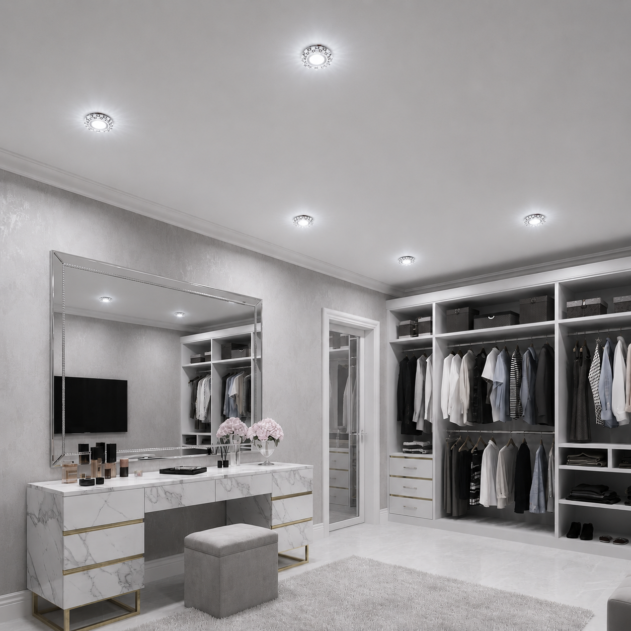 ORBITA LED Spot, 5W, Okrągły, Zimne Światło + RGB, Biały, Żywiczny i Szklany Spot LED Domyślny Tytuł Alessandro Design
