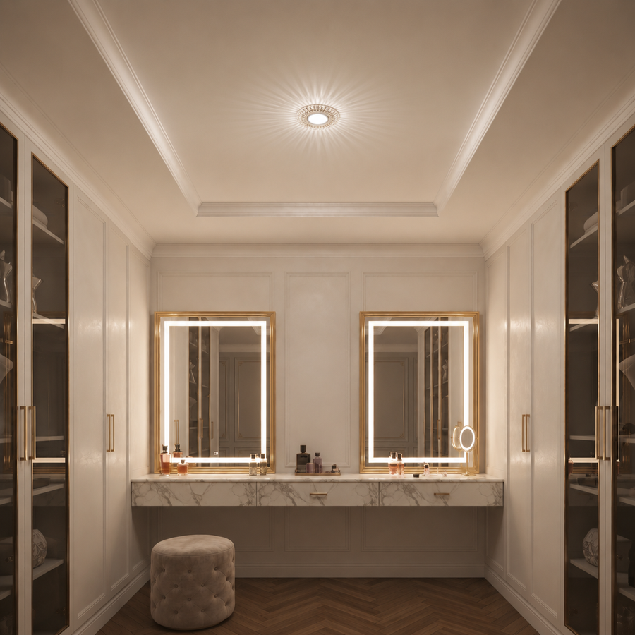ORBITA LED Spot, 5W, Okrągły, Zimne/Ciepłe Światło, Antyczny Brąz, Żywica i Szkło Spot LED Domyślny Tytuł Alessandro Design