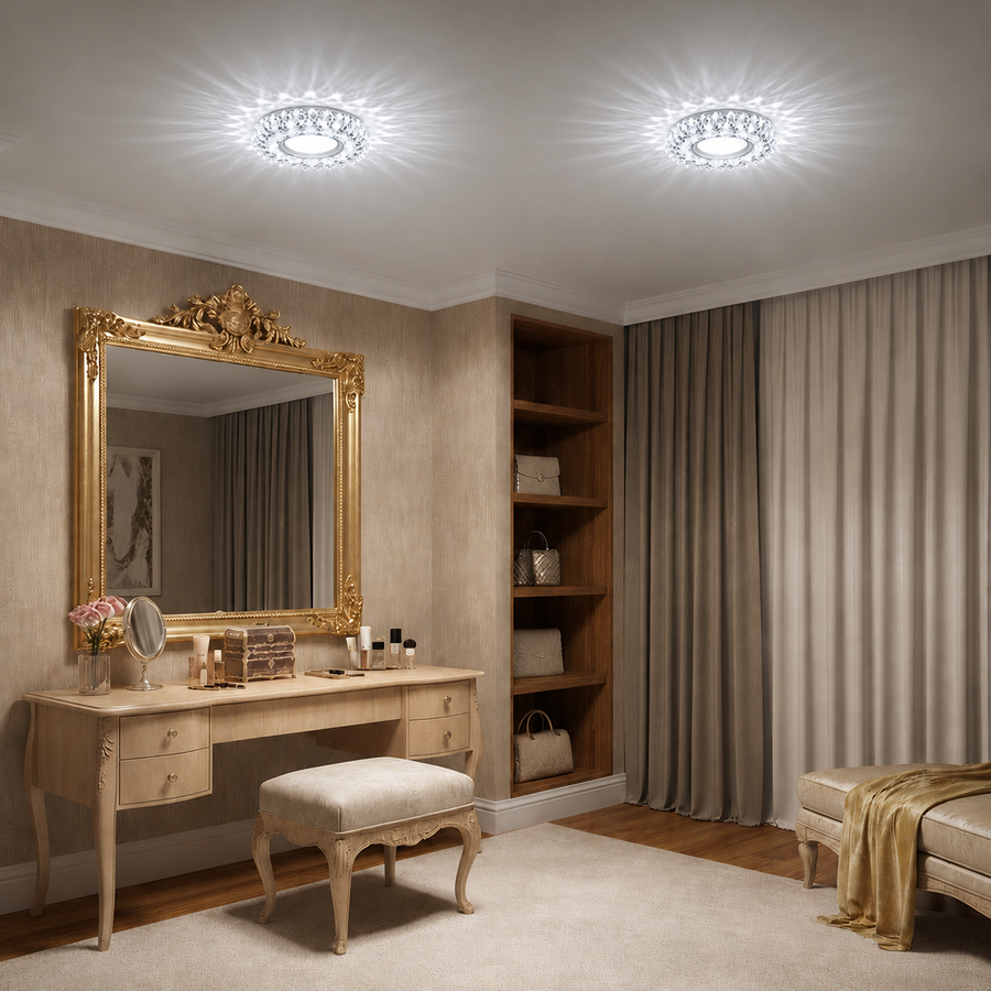 ORBITA LED Spot, 5W, Okrągły, Zimne Światło + RGB, Biały, Żywiczny i Szklany Spot LED Domyślny Tytuł Alessandro Design