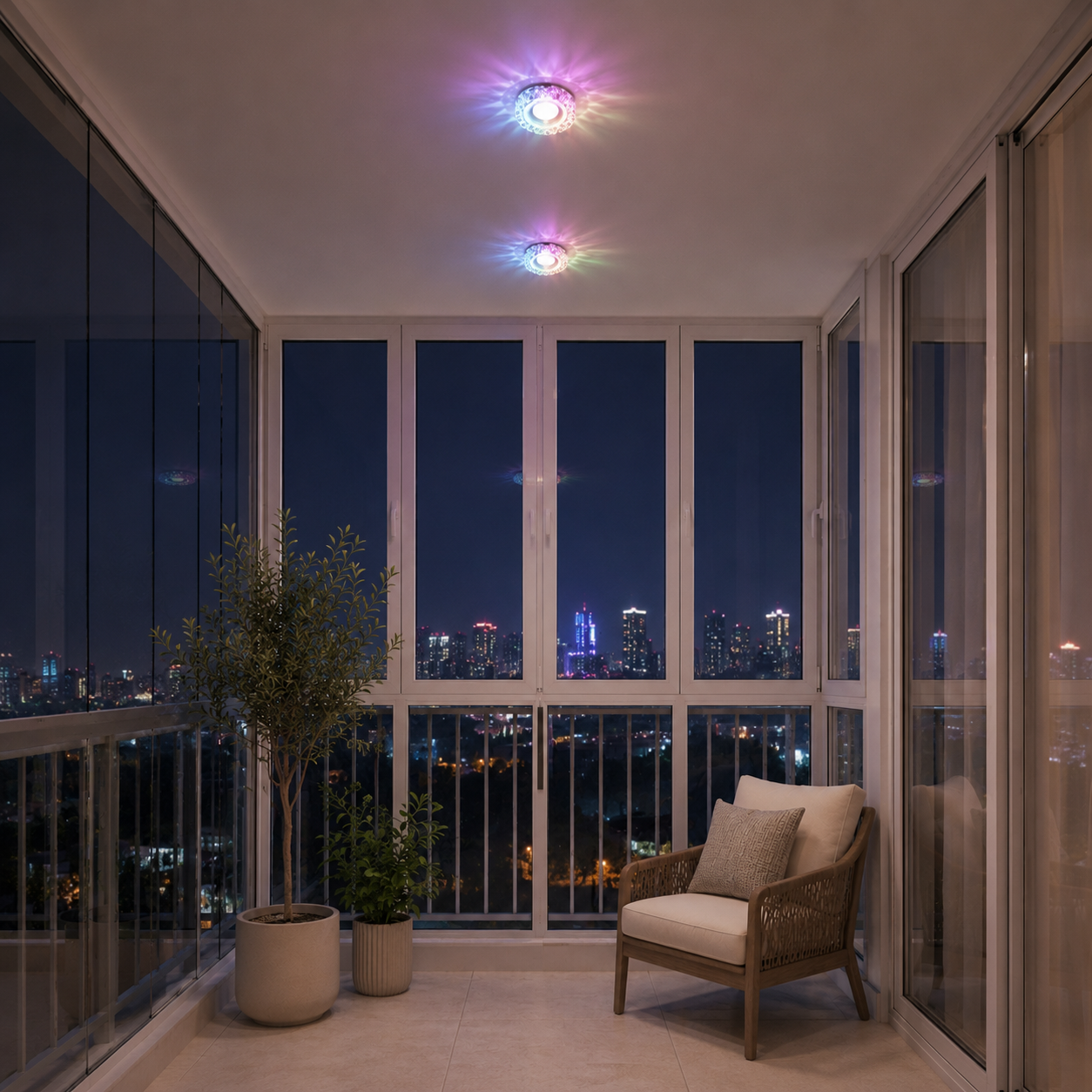 ORBITA LED Spot, 5W, Okrągły, Zimne Światło + RGB, Biały, Żywiczny i Szklany Spot LED Domyślny Tytuł Alessandro Design