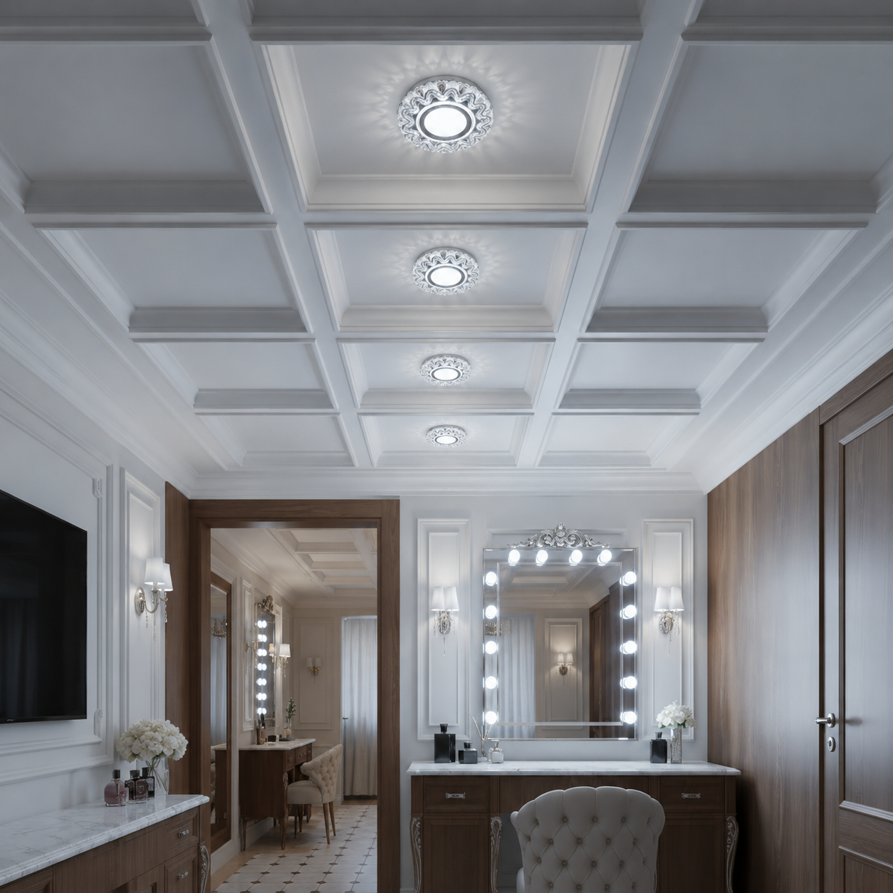 ORBITA LED Spot, 5W, Okrągły, Zimne Światło + RGB, Biały, Żywiczny i Szklany Spot LED Domyślny Tytuł Alessandro Design
