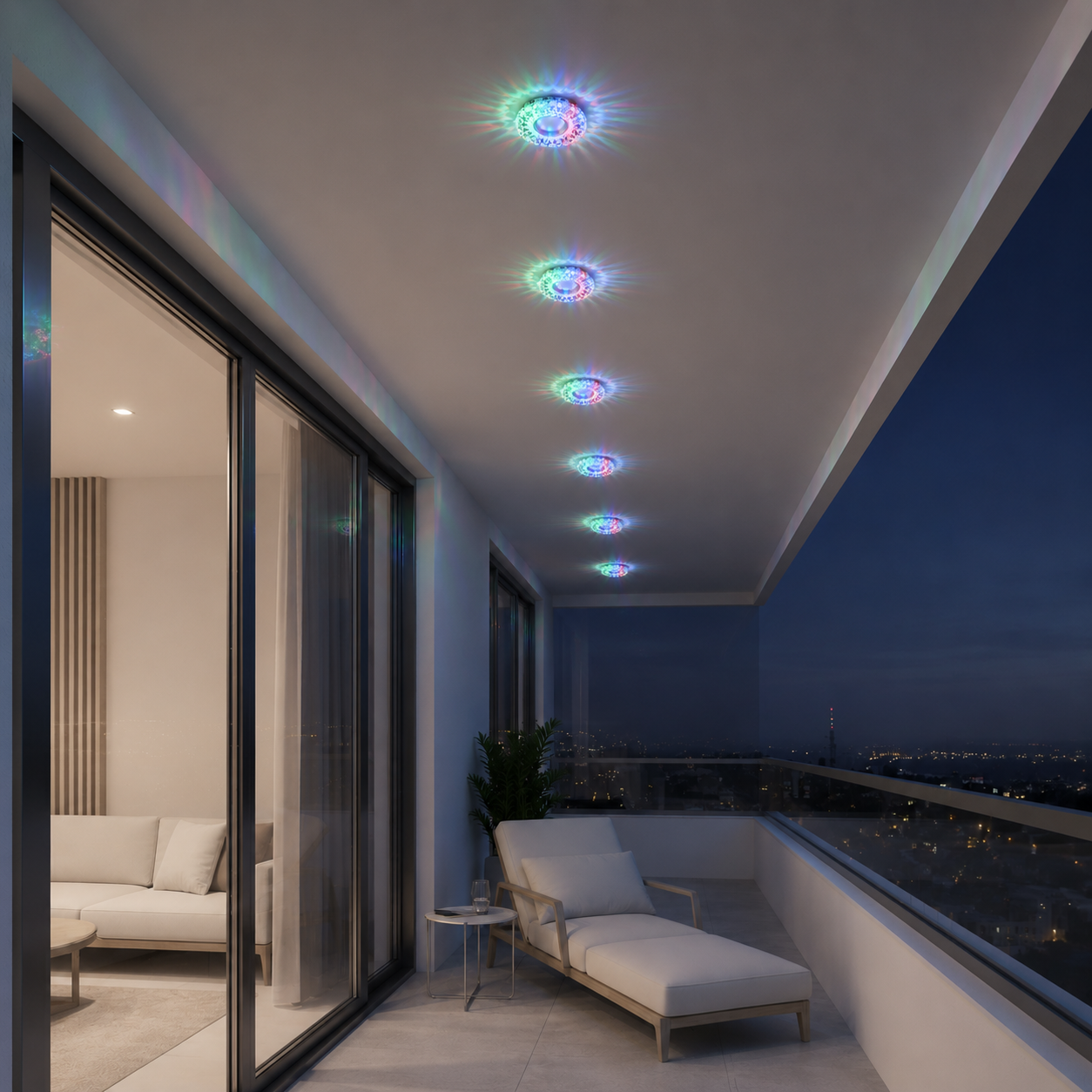 ORBITA LED Spot, 5W, Okrągły, Zimne Światło + RGB, Biały, Żywiczny i Szklany Spot LED Domyślny Tytuł Alessandro Design